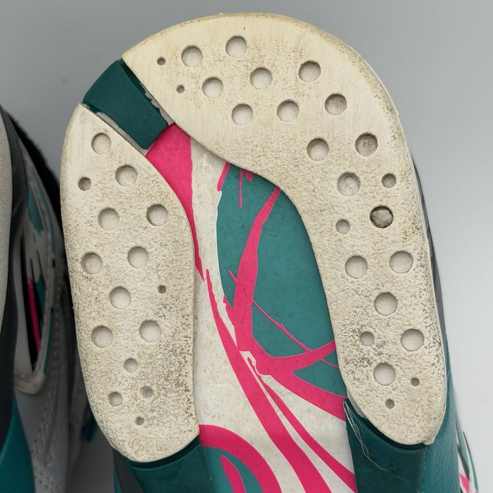 Air Jordan 8 Retro GS South Beach White Turbo Green 305368-113 Size 6Y Women 7.5 - Picture 12 of 14